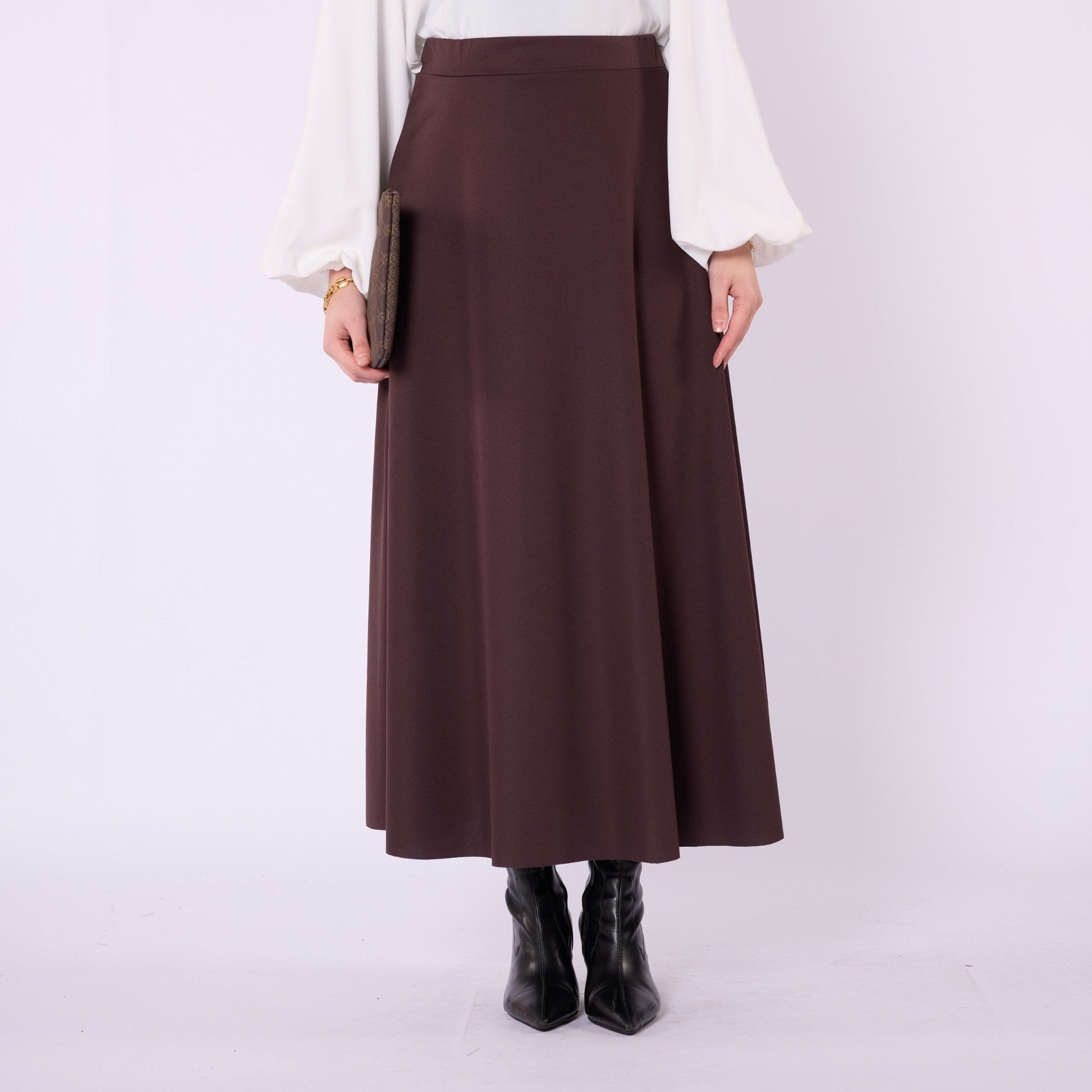 Elastic Waist Straight A Line Winter Skirt