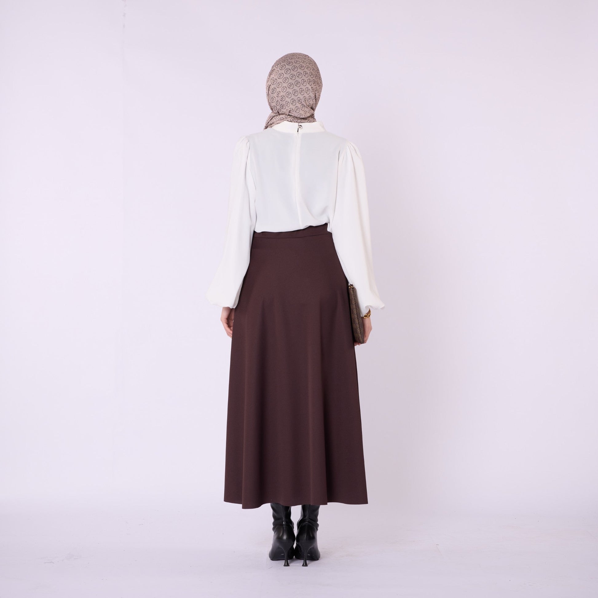 Elastic Waist Straight A Line Winter Skirt