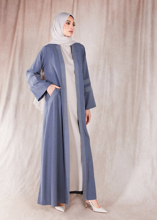 Sashiko Open Abaya - Final Sale