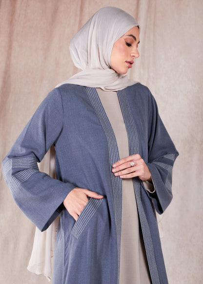 Sashiko Open Abaya - Final Sale