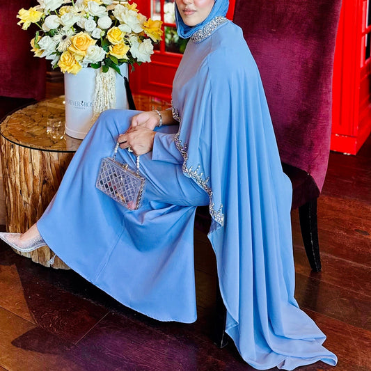 Aya Beaded Cape Dress