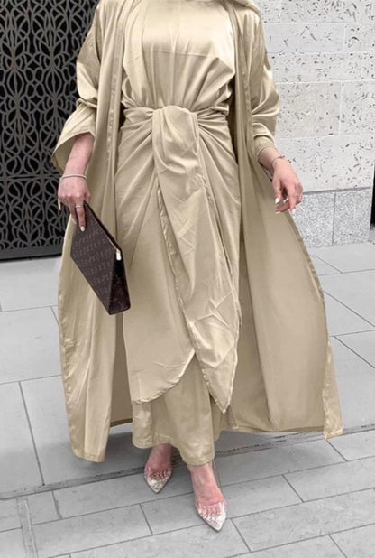 Leena Satin Abaya Set
