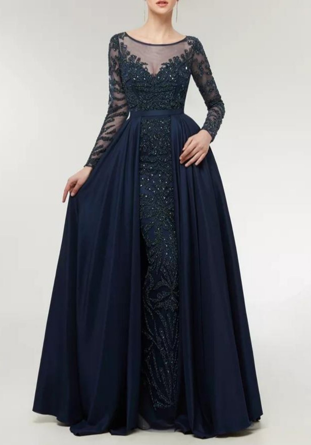 Noor-Beaded Evening Gown