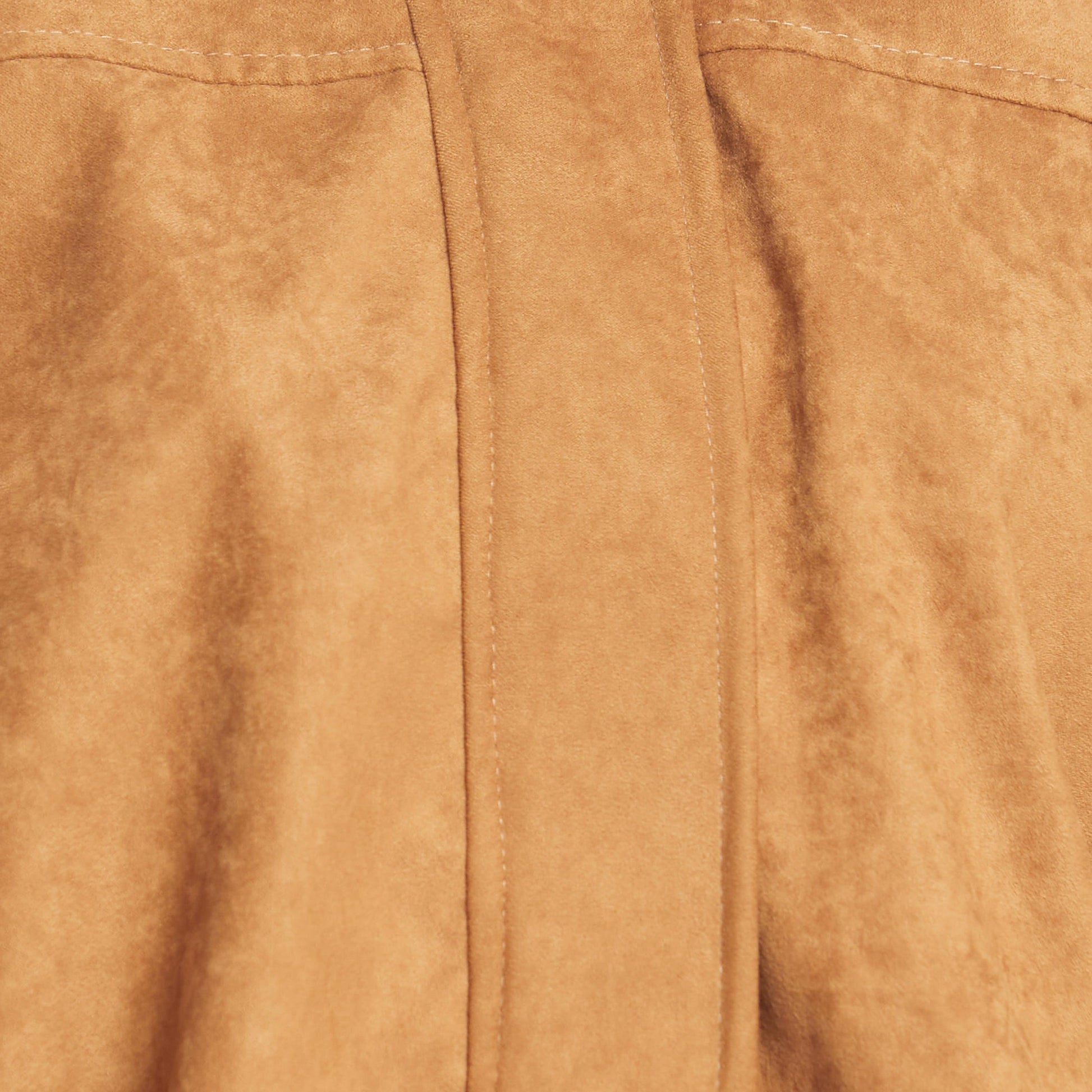 Suede Zipper-Front Drawstring Jacket
