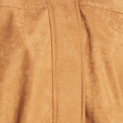 Suede Zipper-Front Drawstring Jacket