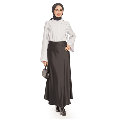 Elastic Waist Satin Skirt