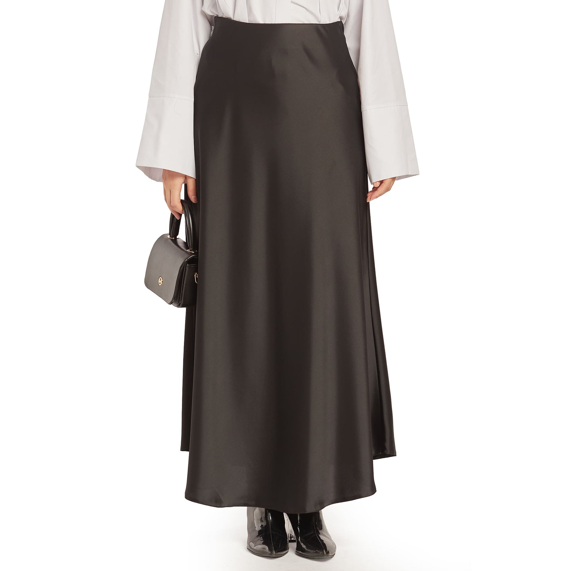Elastic Waist Satin Skirt