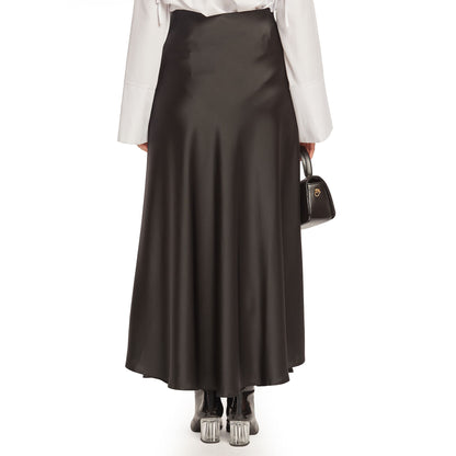 Elastic Waist Satin Skirt