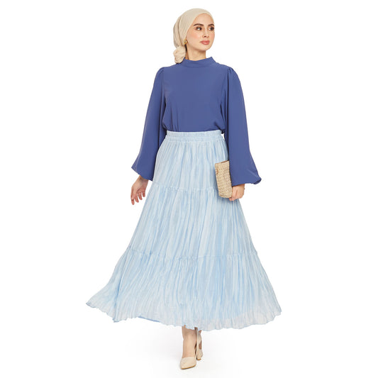 Pleated Lined Chiffon Skirt