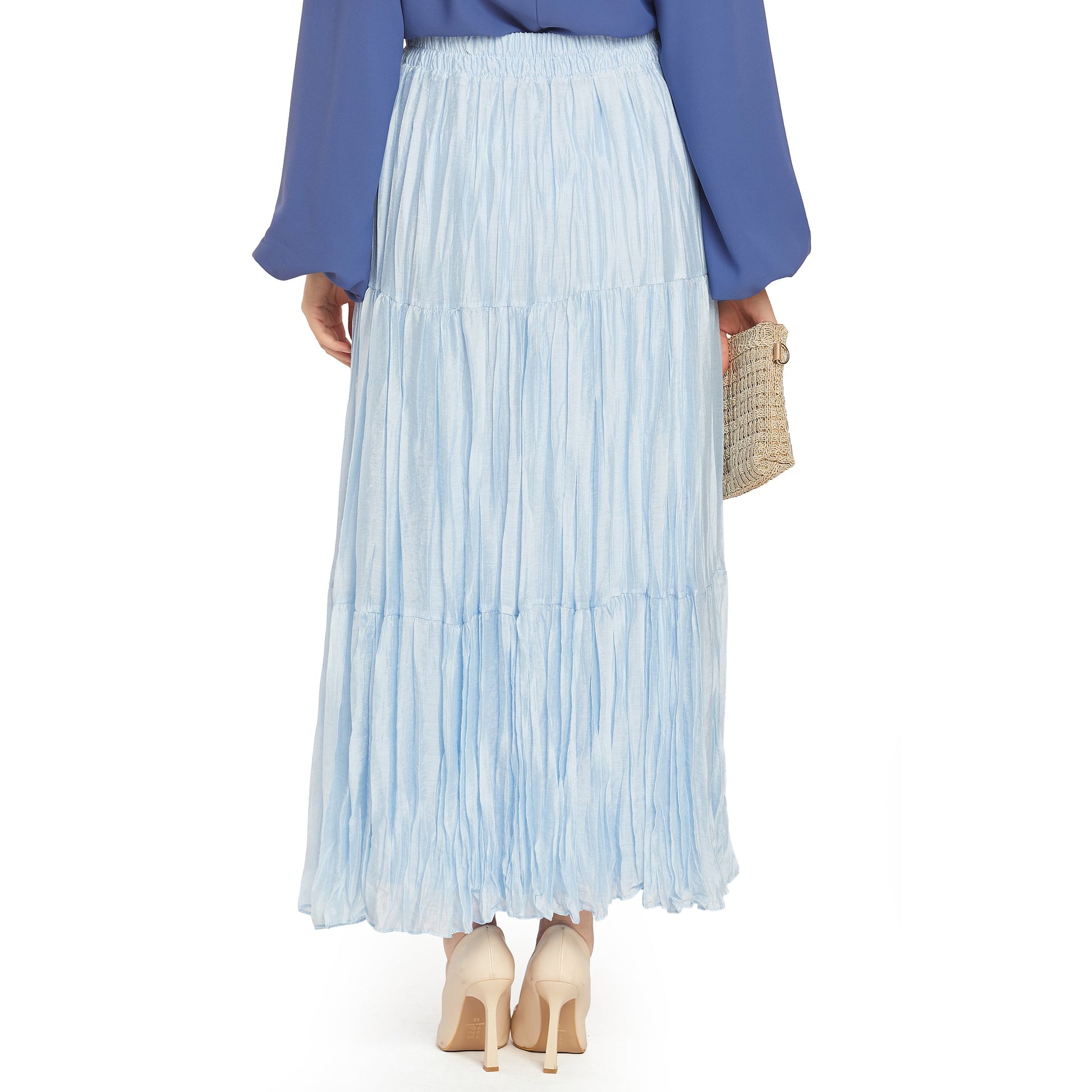 Pleated Lined Chiffon Skirt