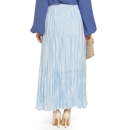 Pleated Lined Chiffon Skirt
