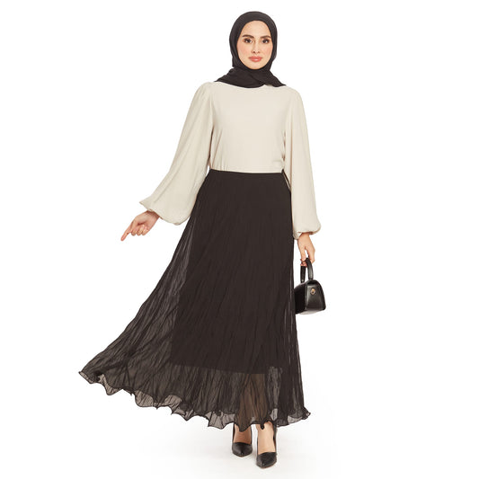 Wavy Look Flowing Chiffon Long Skirt