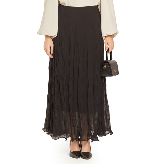 Wavy Look Flowing Chiffon Long Skirt
