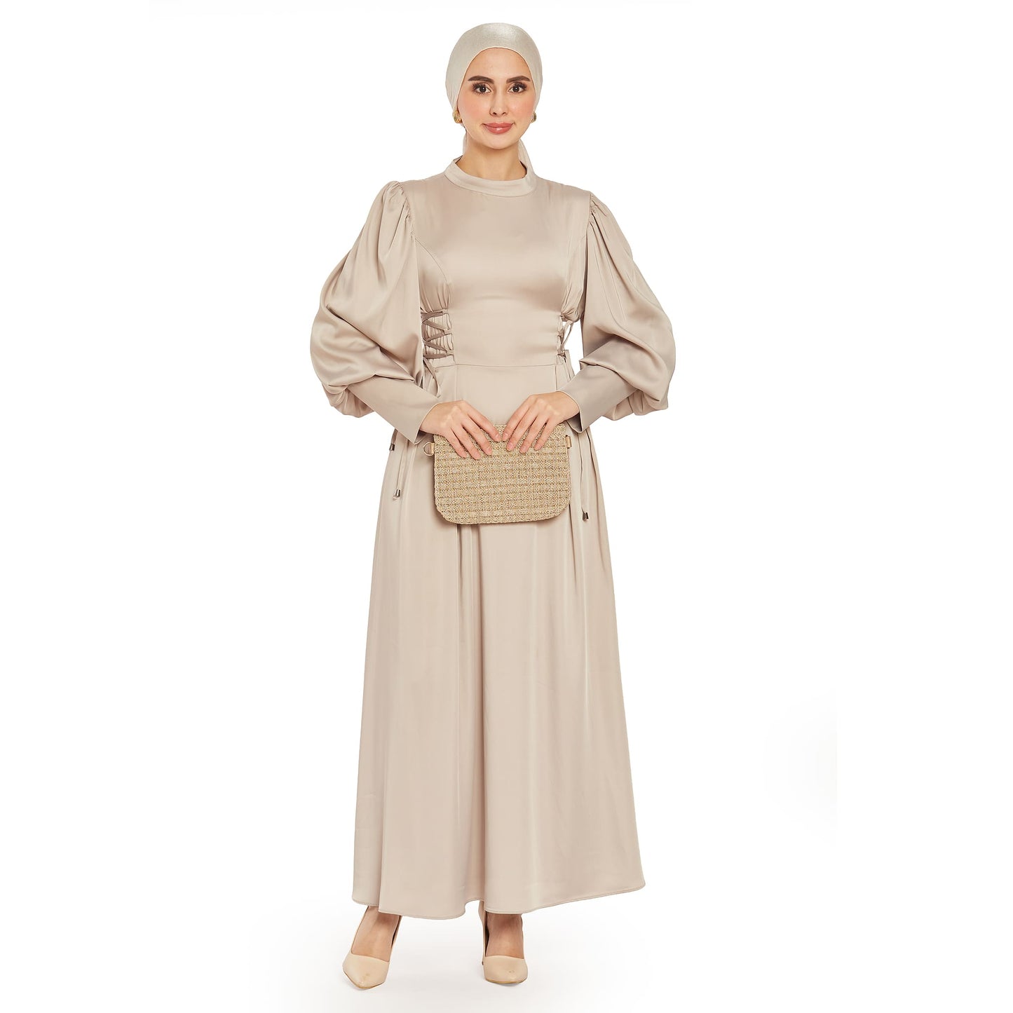 Sleeve Detail Judge Collar Dress
