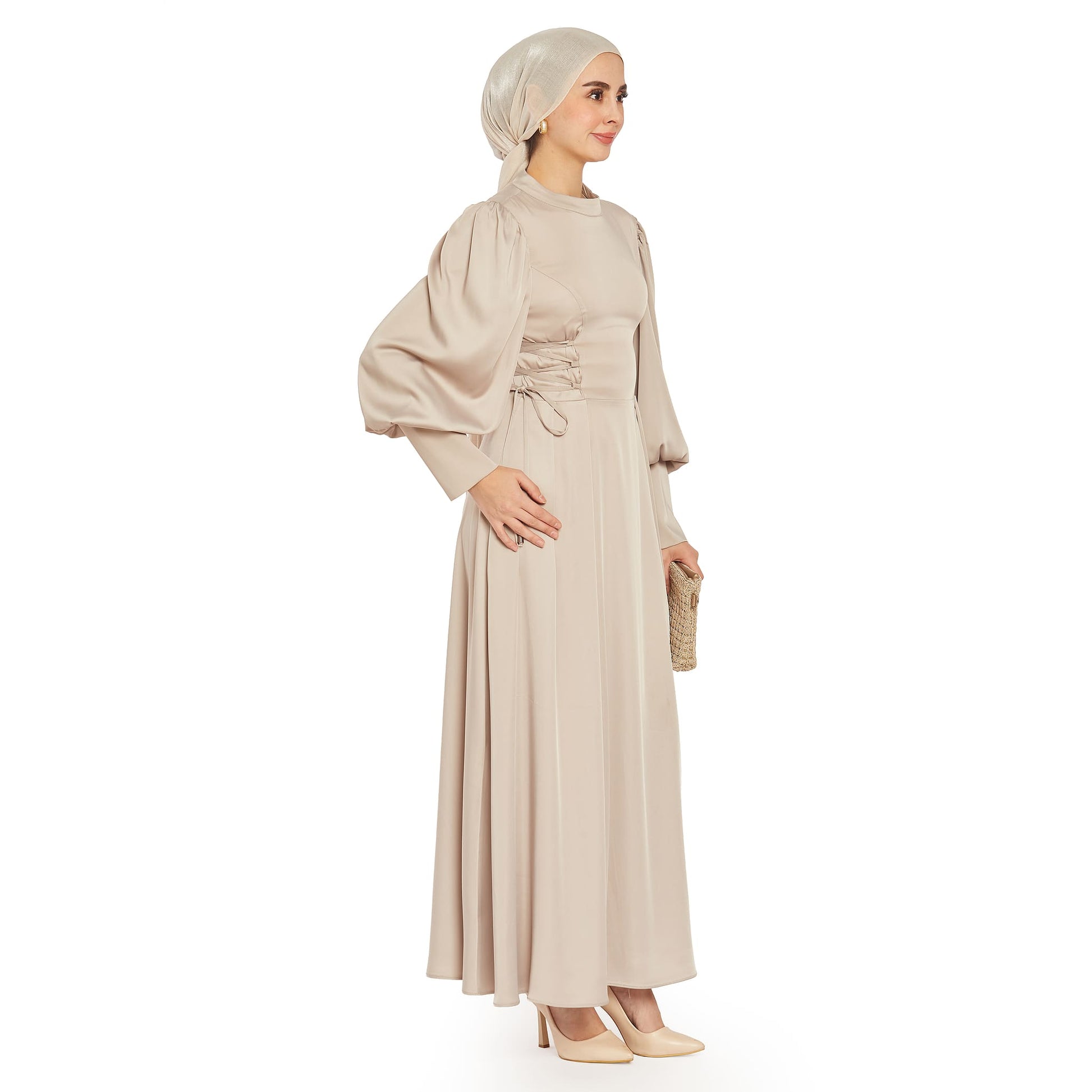 Sleeve Detail Judge Collar Dress