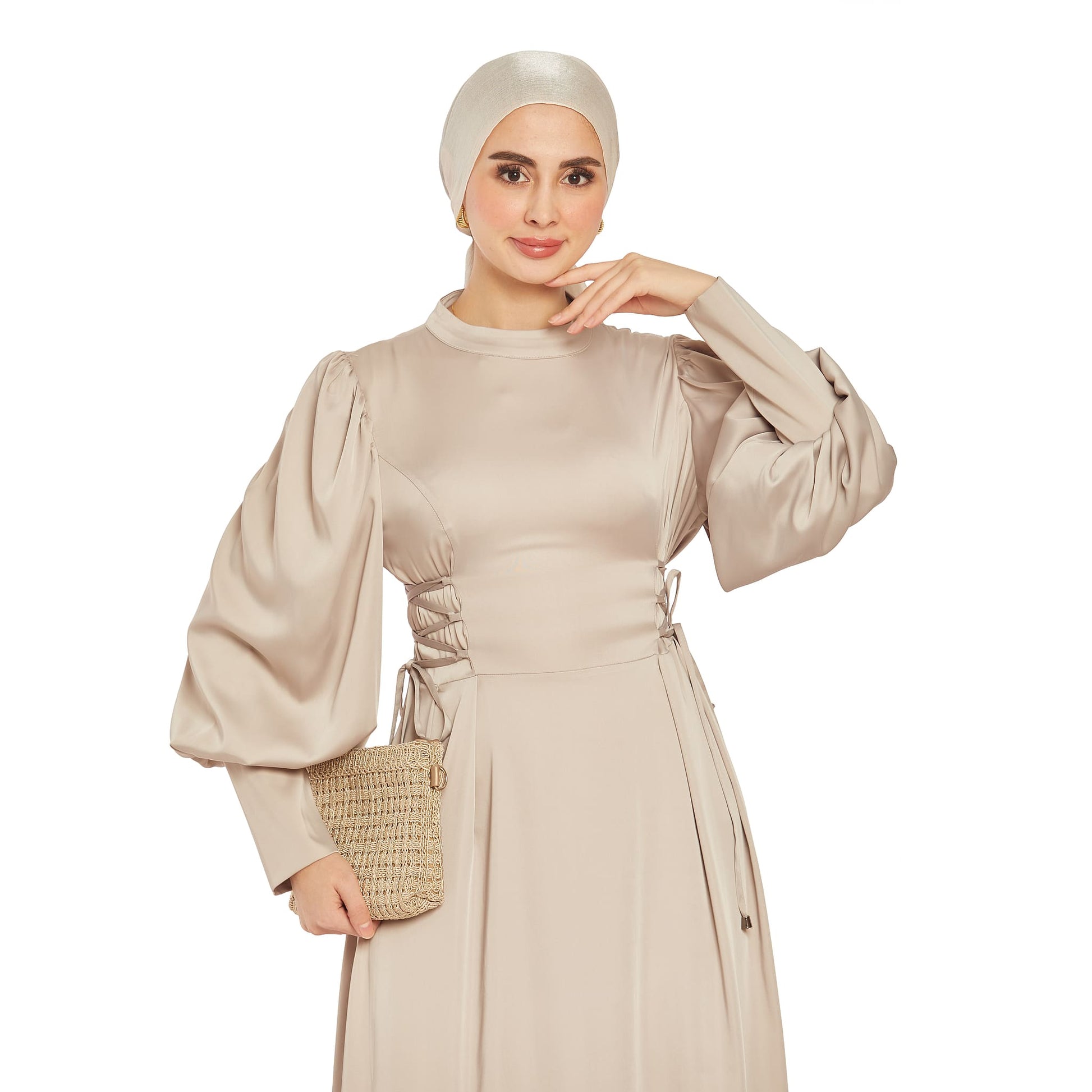 Sleeve Detail Judge Collar Dress