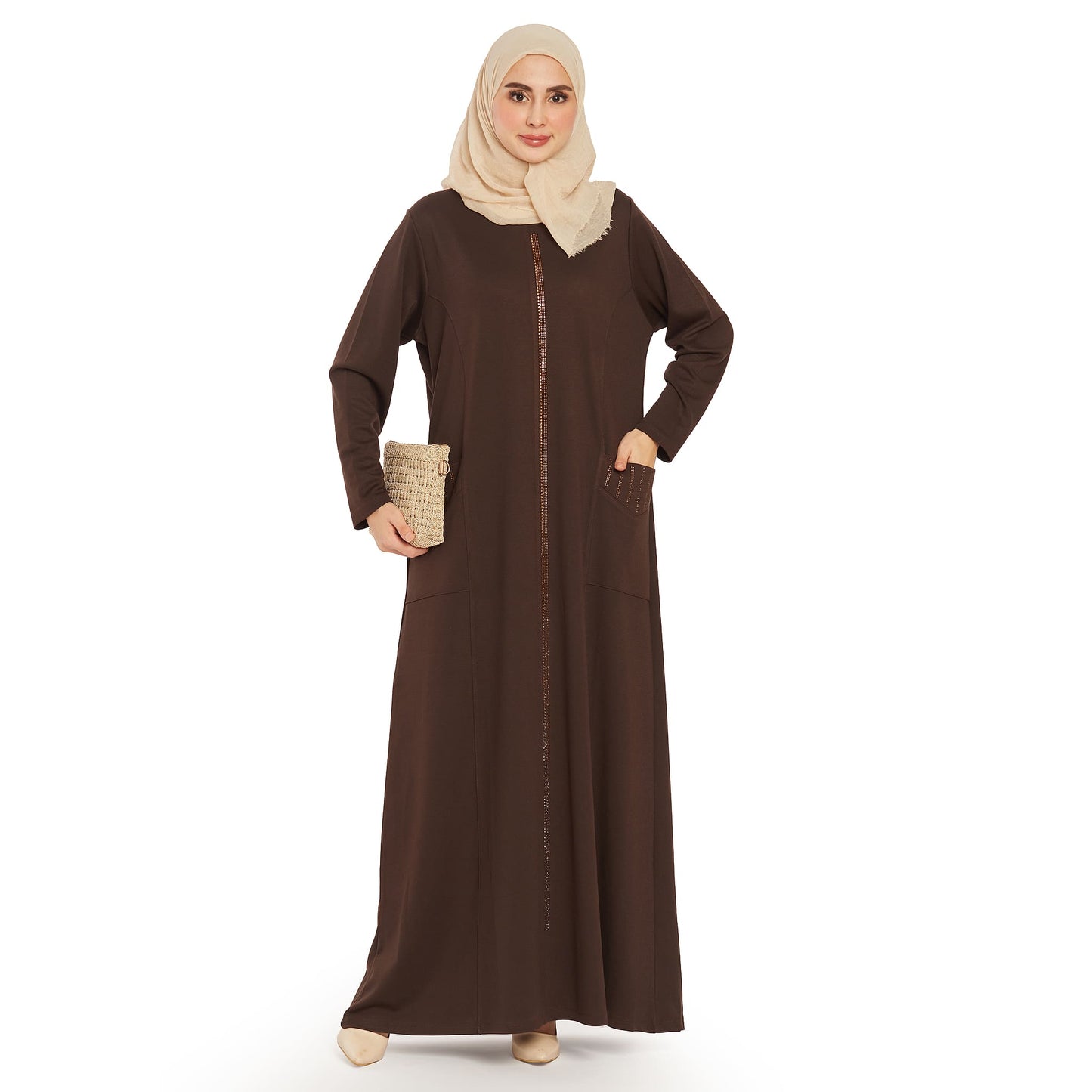 Embellished Pocketed Full Length Maxi Dress