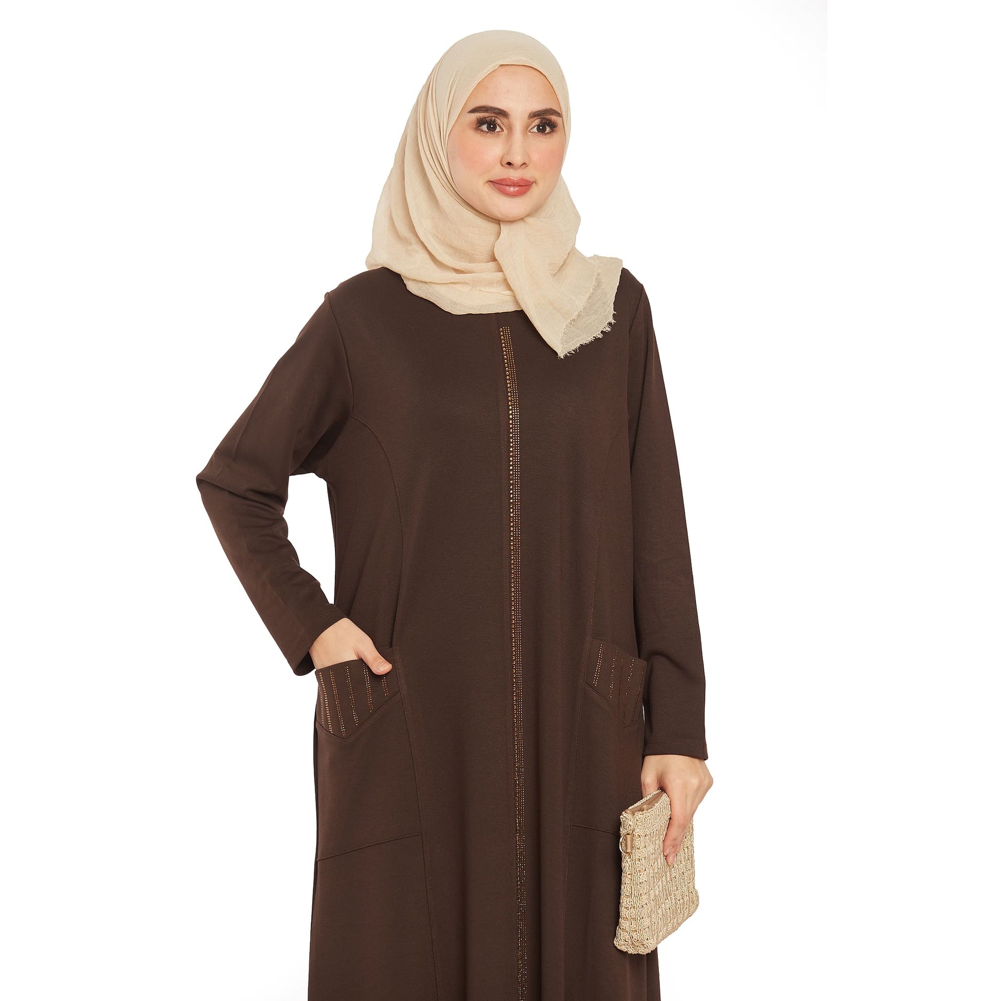 Embellished Pocketed Full Length Maxi Dress