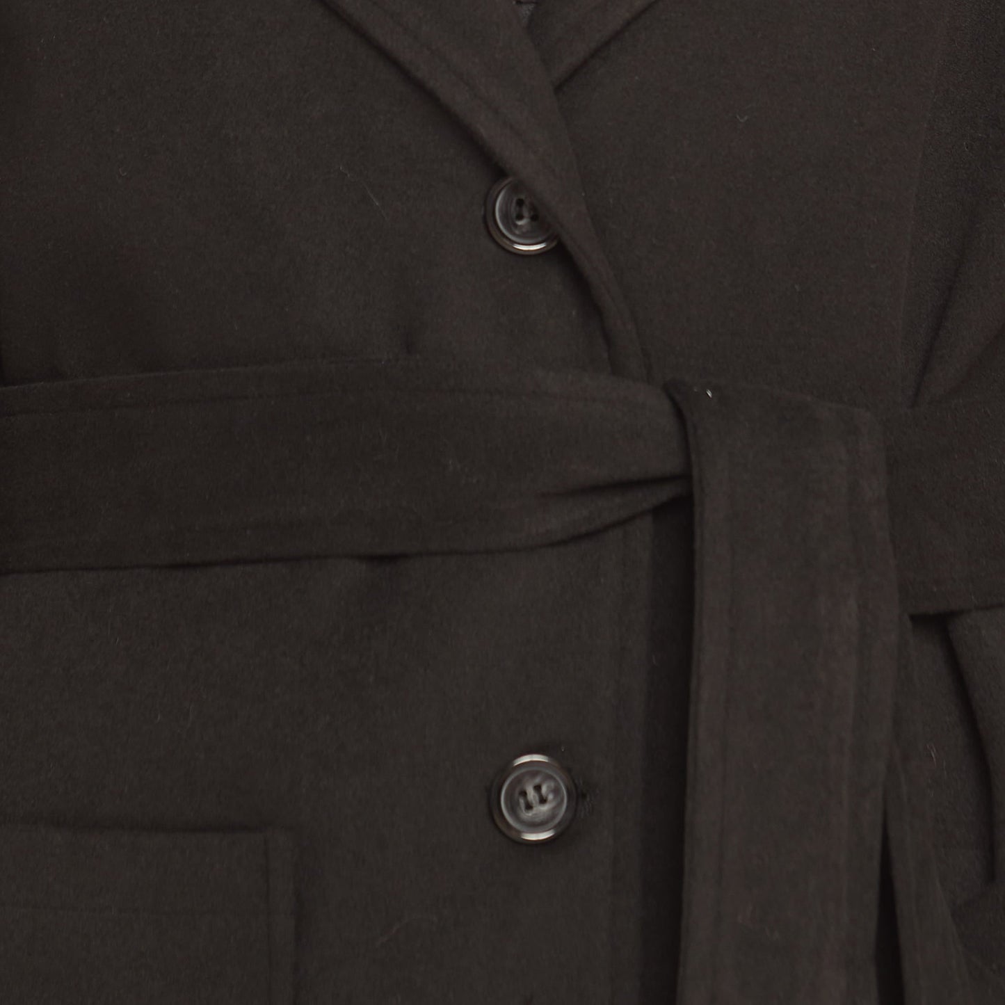 Fur-Detailed Pocketed Cashmere Coat