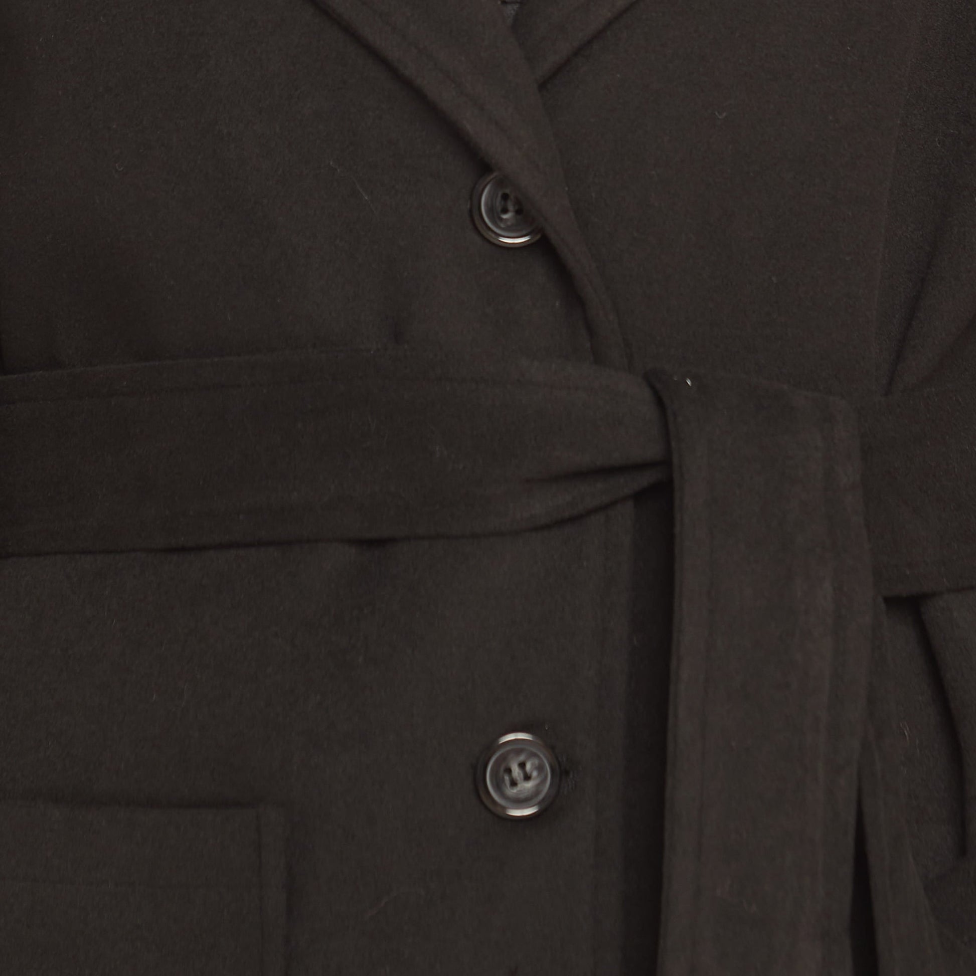Fur-Detailed Pocketed Cashmere Coat