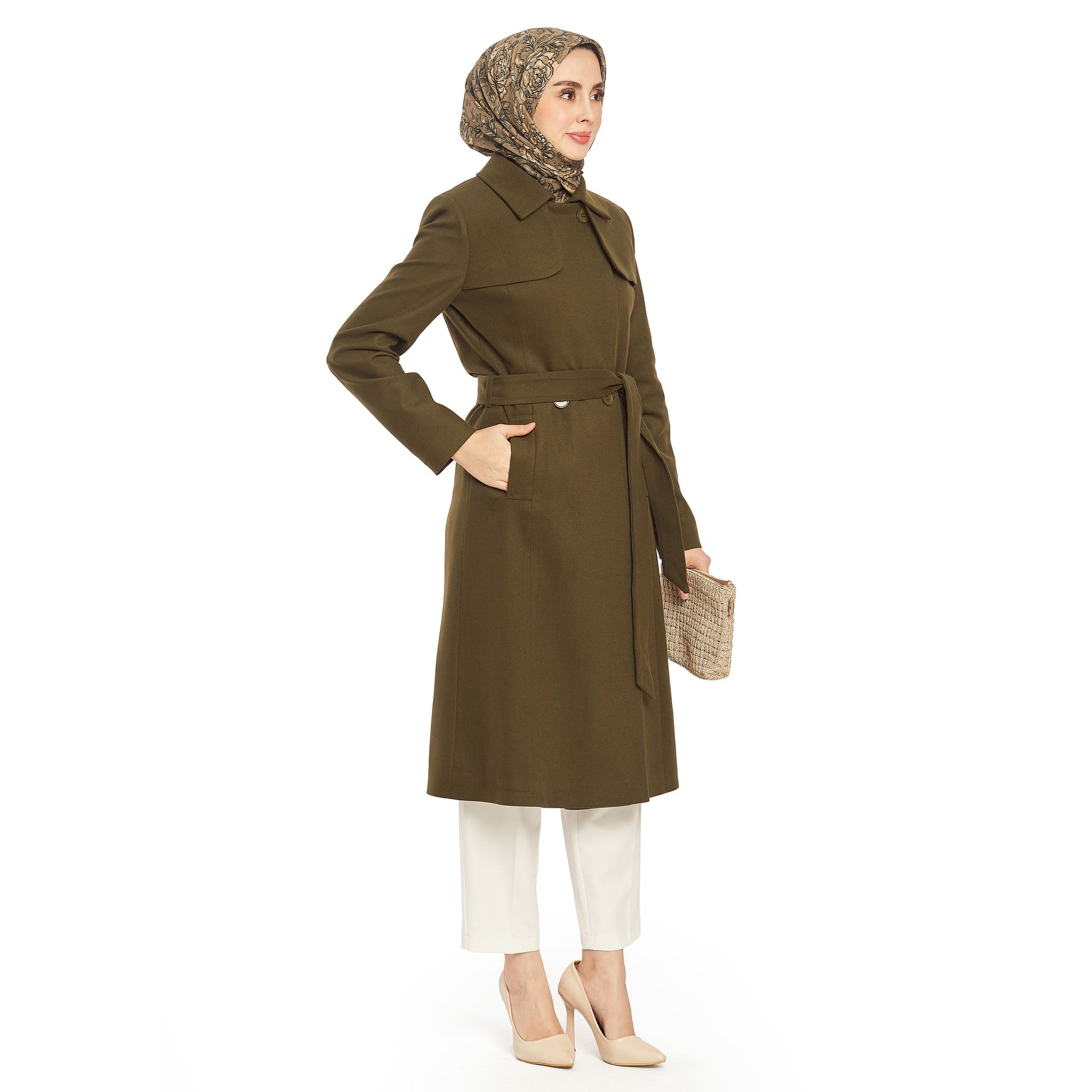 Concealed Placket Single-Button Lined Coat