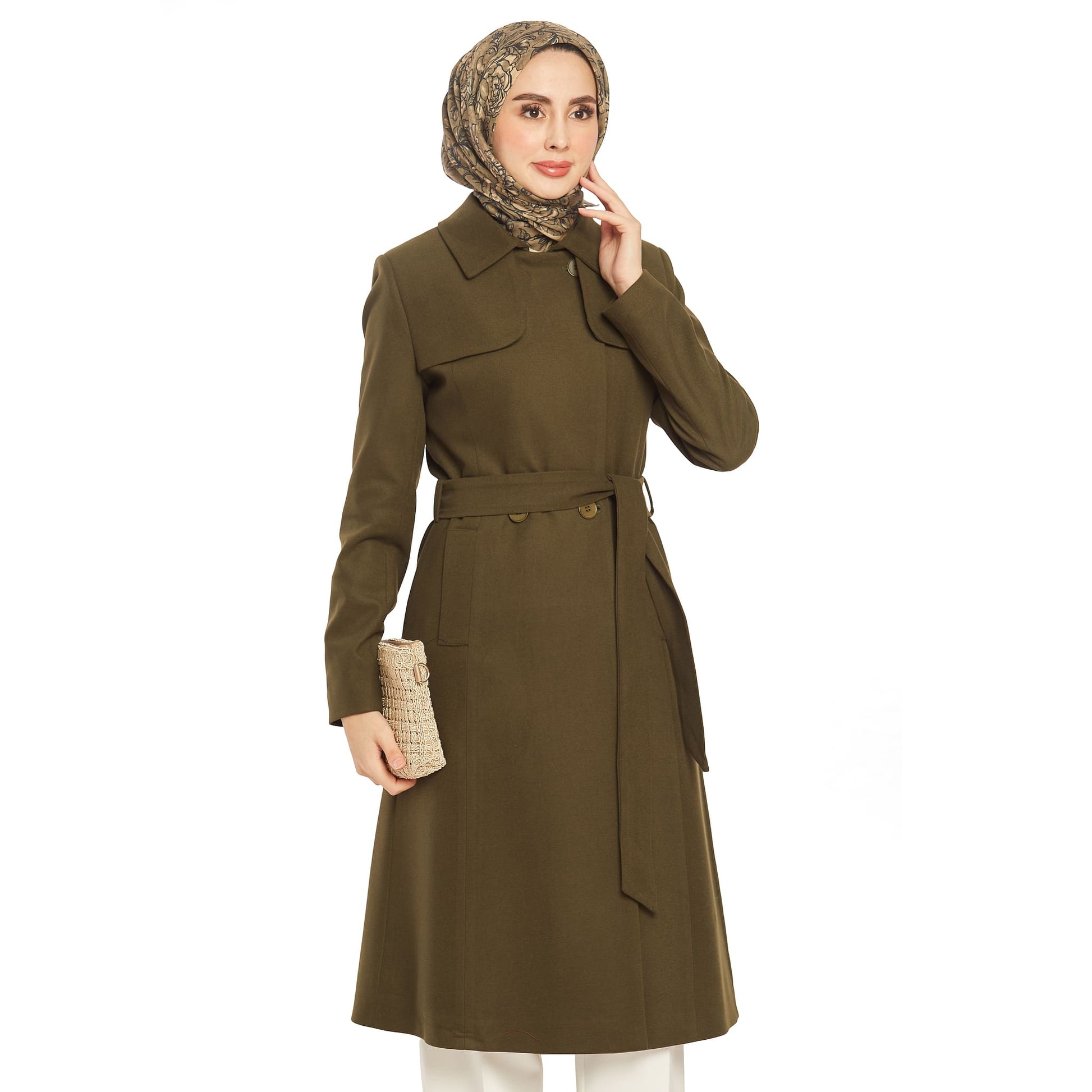 Concealed Placket Single-Button Lined Coat