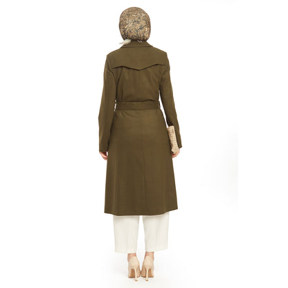 Concealed Placket Single-Button Lined Coat