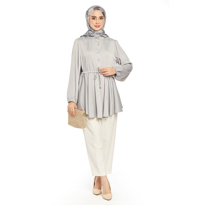 Shiny Stone Buttoned Judge Collar Blouse