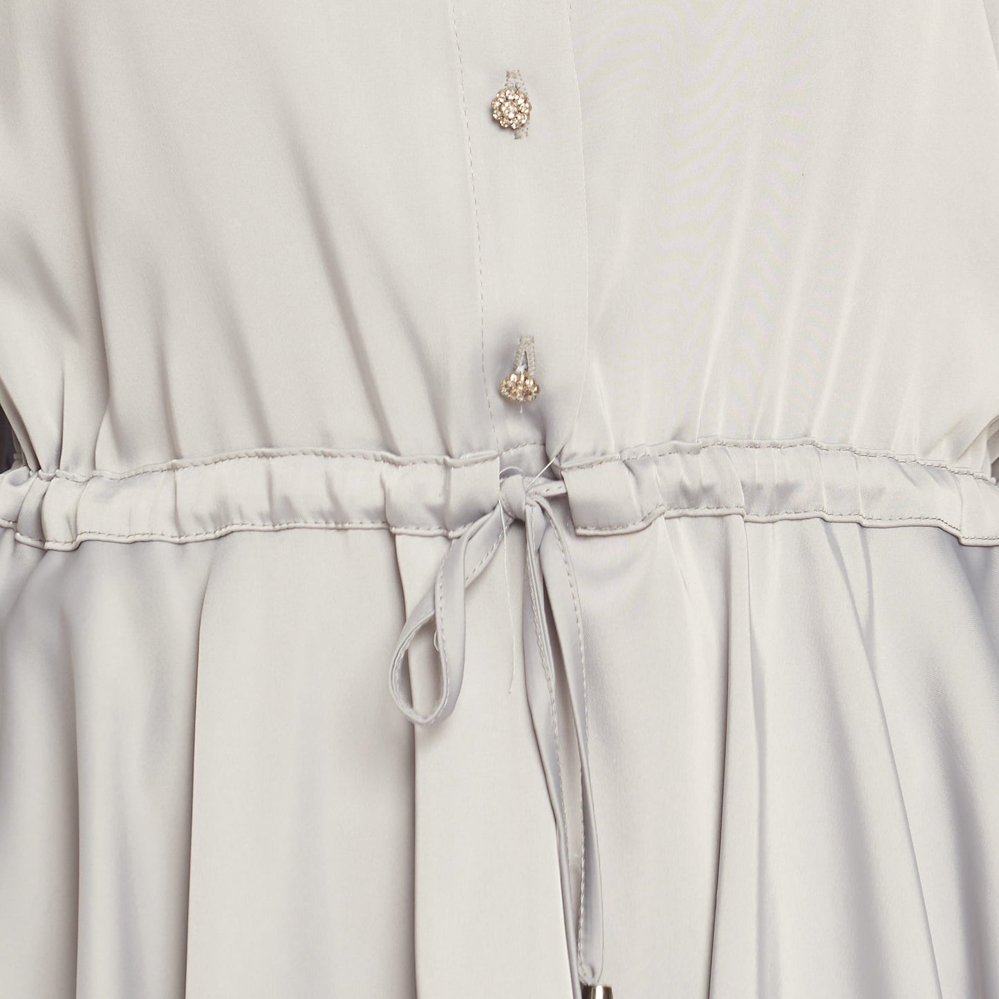 Shiny Stone Buttoned Judge Collar Blouse