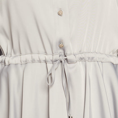 Shiny Stone Buttoned Judge Collar Blouse