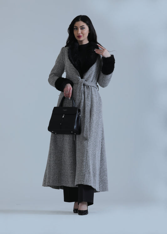 Women's fur jacket with shirt