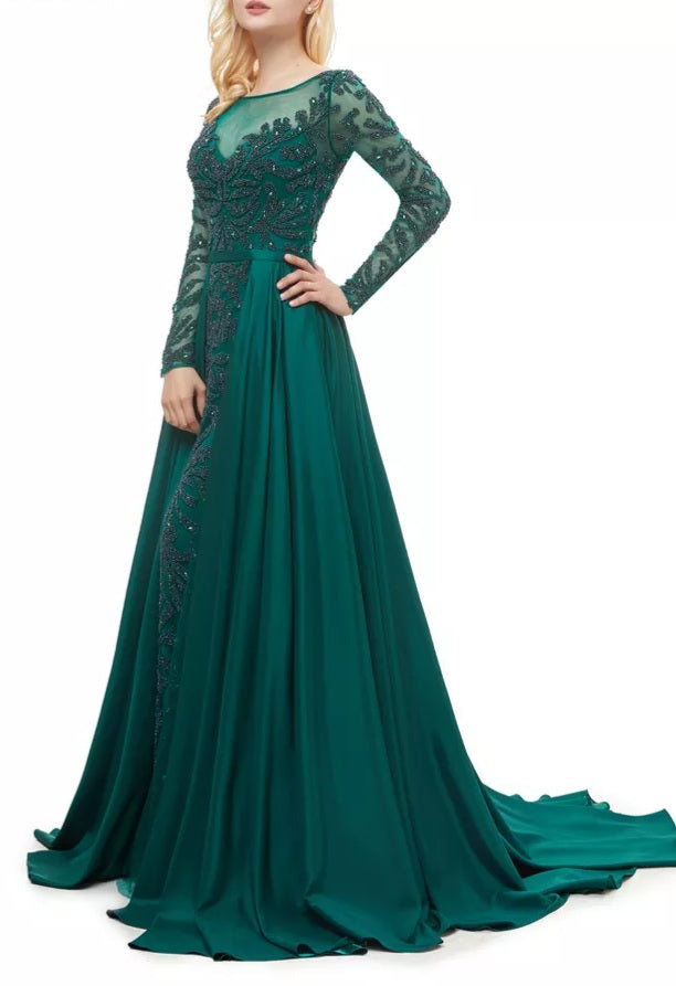 Noor-Beaded Evening Gown