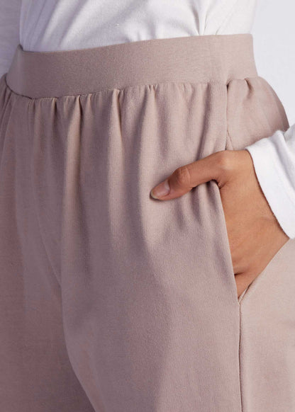 Cotton Cuffed Leggings Dusky Lilac - Final Sale