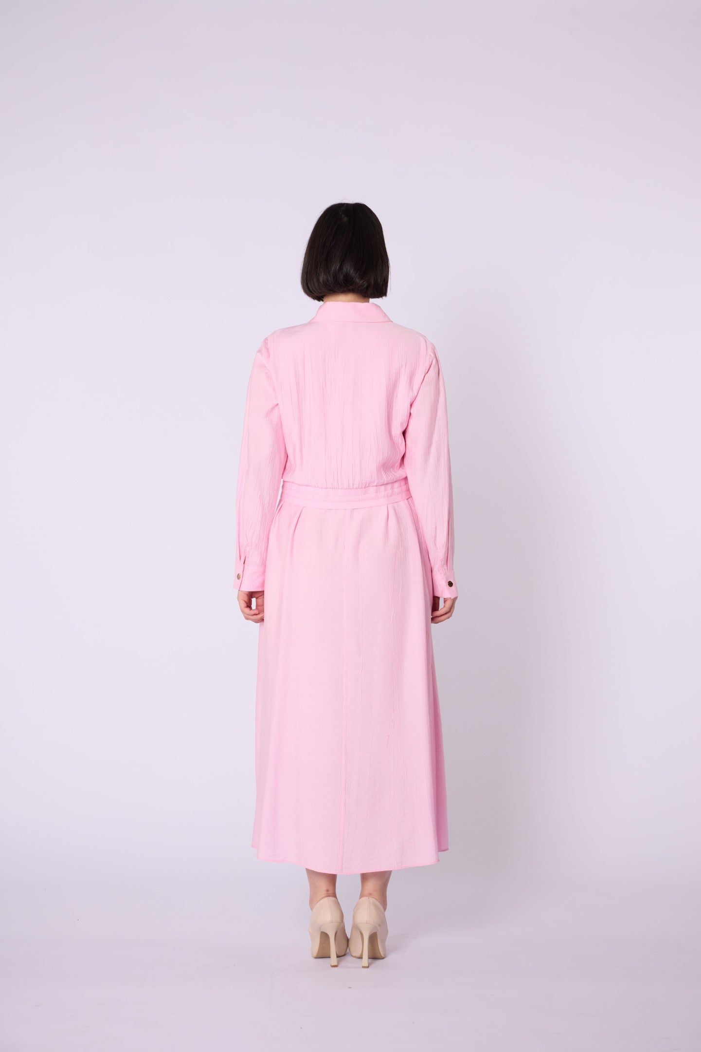 Polo Collar Pocket Detail Jacket-Style Dress