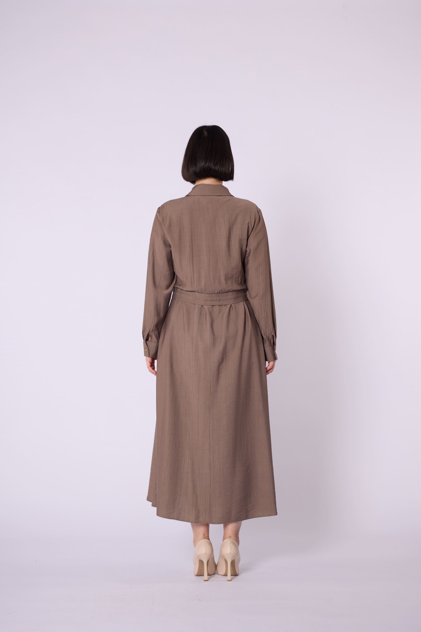 Polo Collar Pocket Detail Jacket-Style Dress