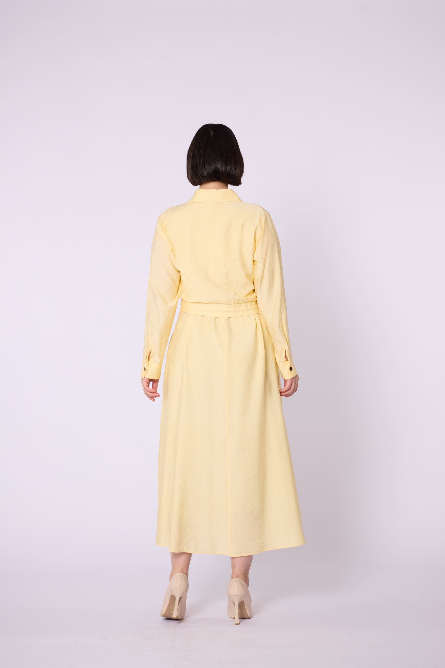 Polo Collar Pocket Detail Jacket-Style Dress