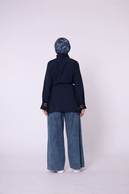 Stitch Detail Pocketed Lightweight Summer Jacket