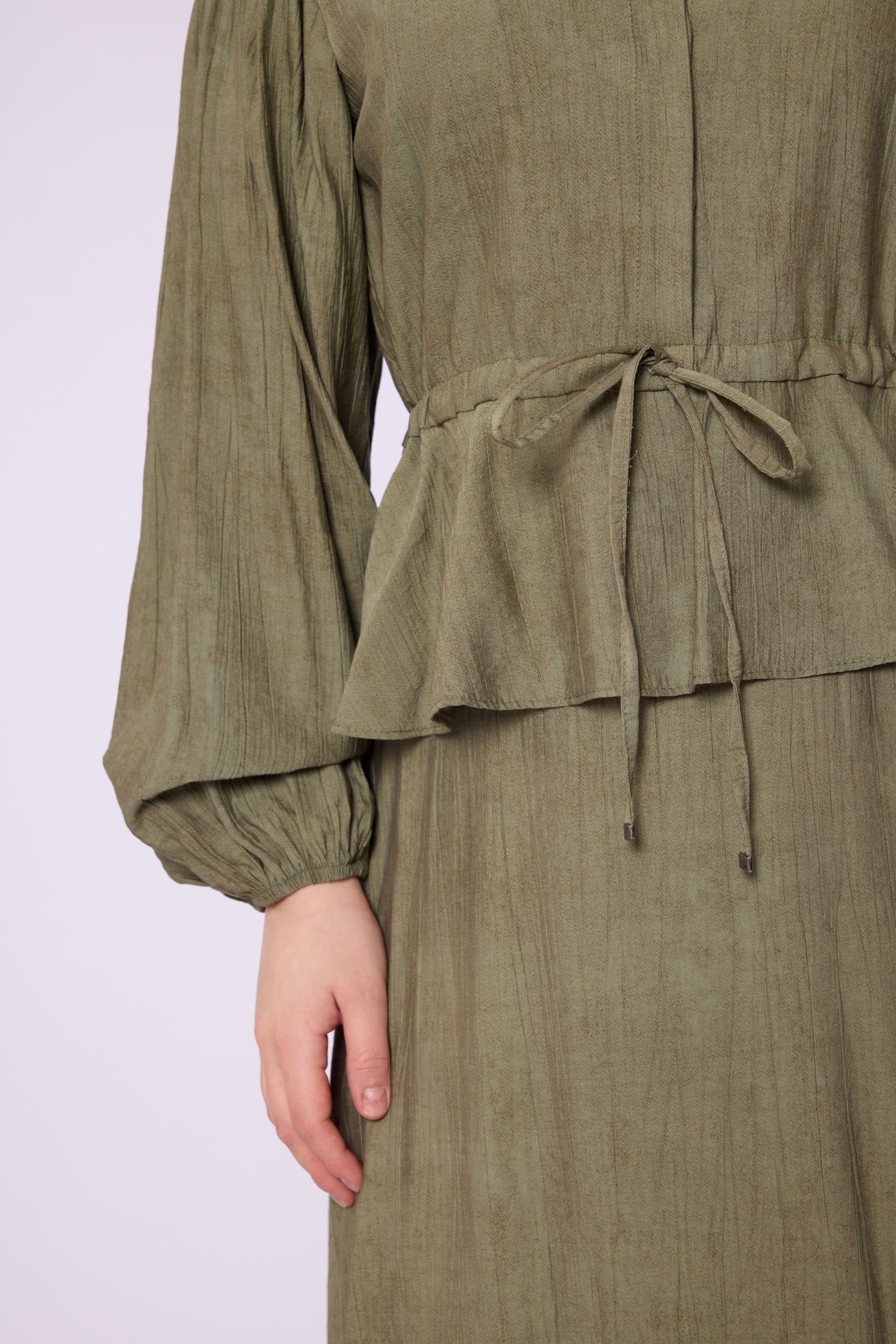 Gathered Waist Belted Skirt Set