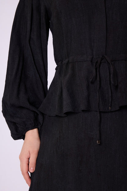 Gathered Waist Belted Skirt Set