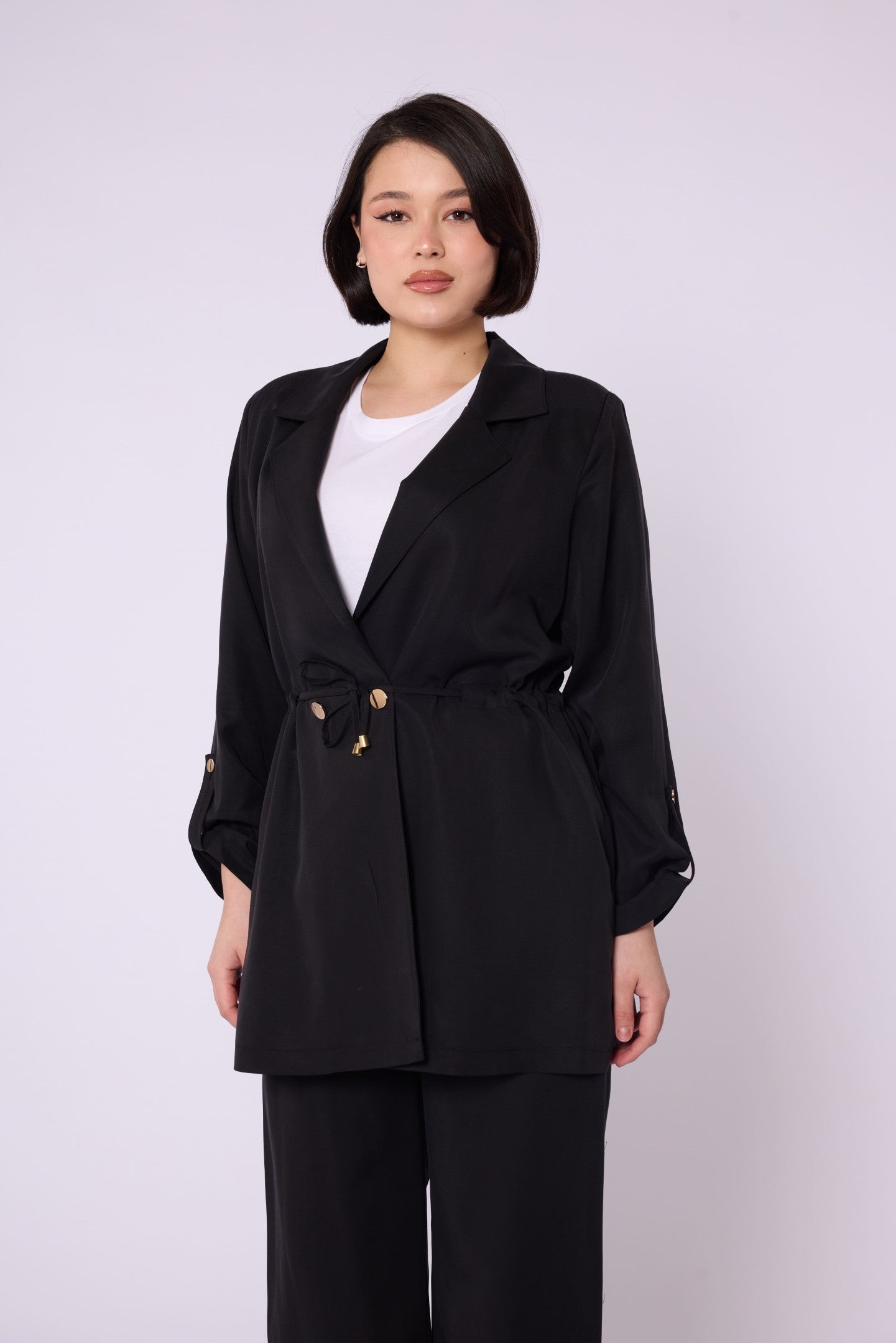 Wide V Neck Long Pants Two Piece Set