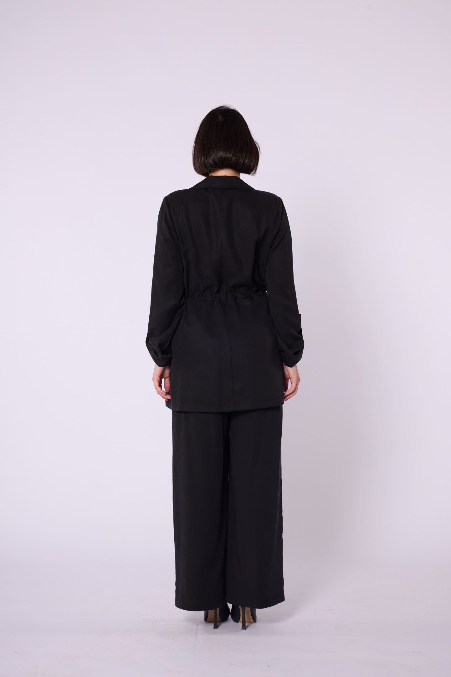 Wide V Neck Long Pants Two Piece Set