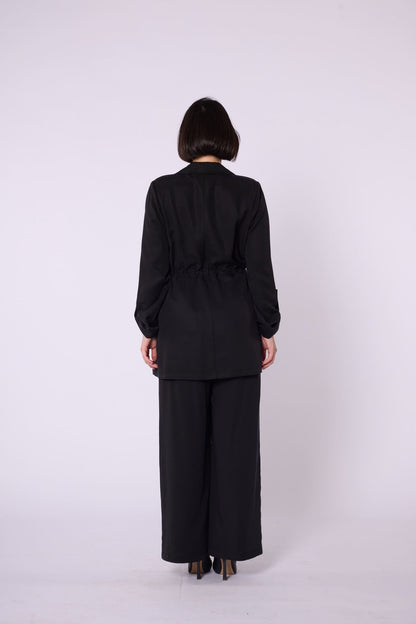 Wide V Neck Long Pants Two Piece Set