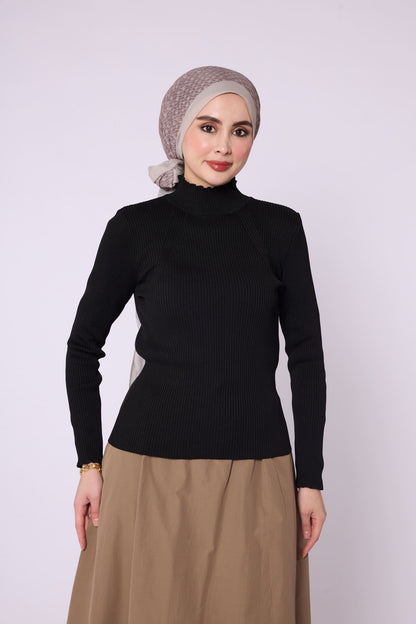 Long-Sleeved Ribbed Knit Body