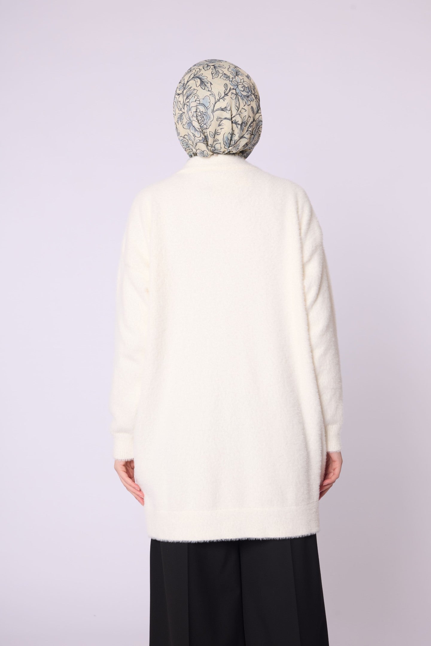 Button Detail Tunic Style Cardigan