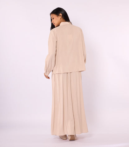 Polo Collar Two Piece Skirt Set With Pocket Detail