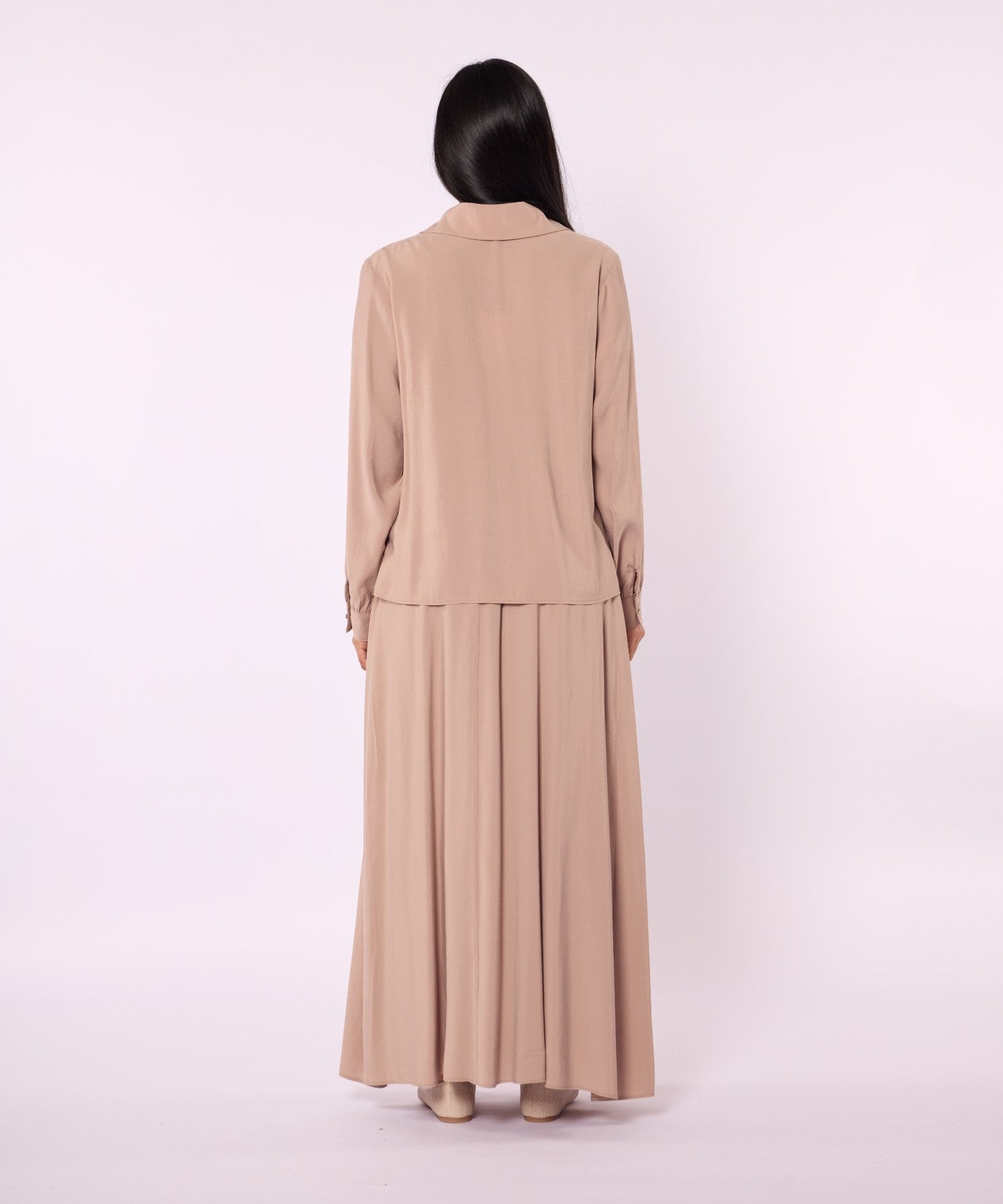Polo Collar Two Piece Skirt Set With Pocket Detail