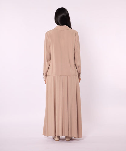 Polo Collar Two Piece Skirt Set With Pocket Detail