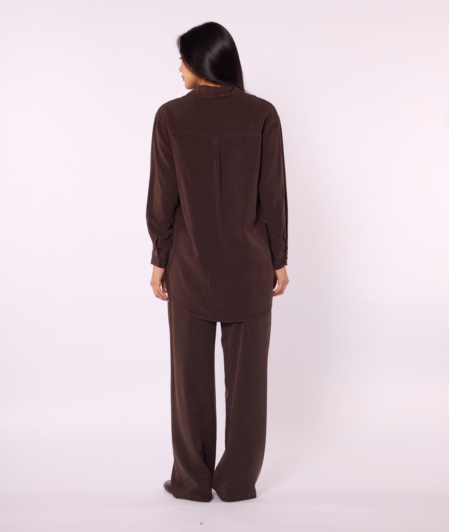 Tencel Fabric Polo Collar Tunic Shirt