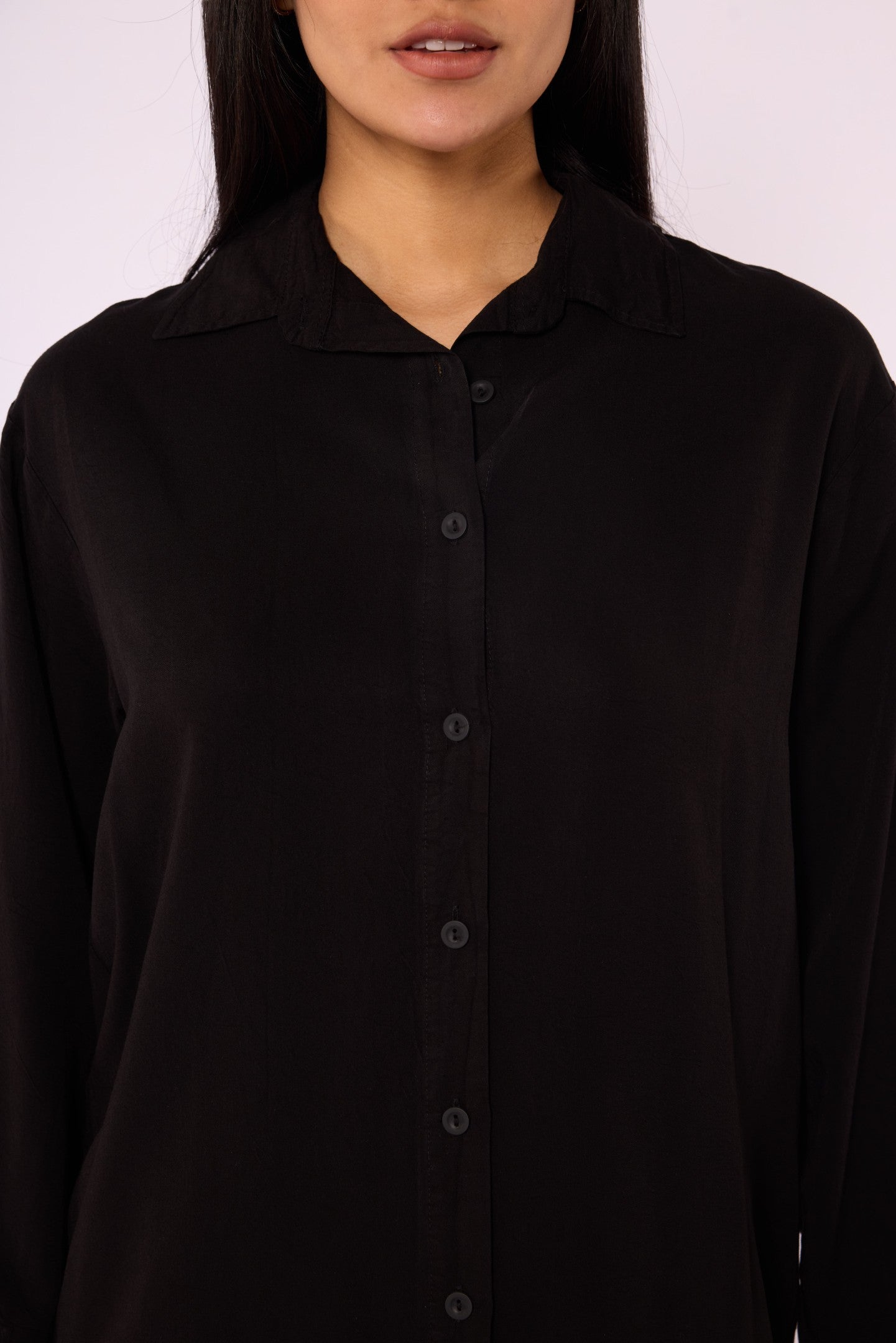 Tencel Fabric Polo Collar Tunic Shirt