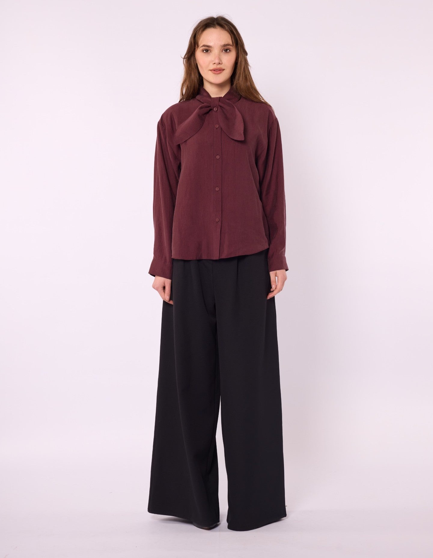 Tencel Shirt with Bow Detail
